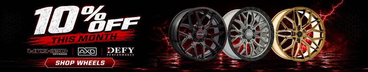 10% Wheels Savings on Defy, Wicked Offroad, AXD Offroad