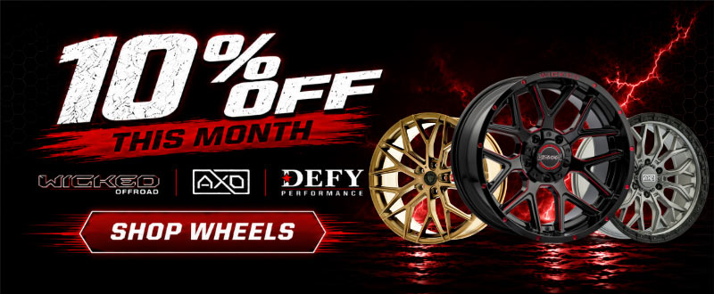 10% Wheels Savings on Defy, Wicked Offroad, AXD Offroad