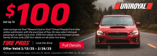 Uniroyal Tire Rebate Banner