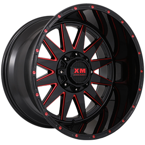 Xtreme Mudder XM312 Gloss Black Red Milled