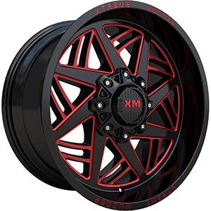 Xtreme Mudder XM345 Gloss Black Red Milled