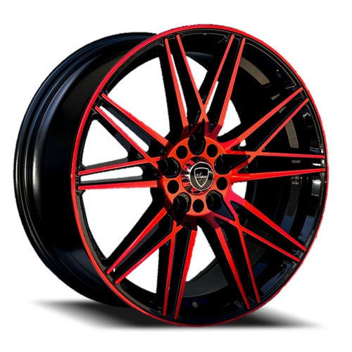 Elegance E005 Gloss Black W/ Candy Red Face
