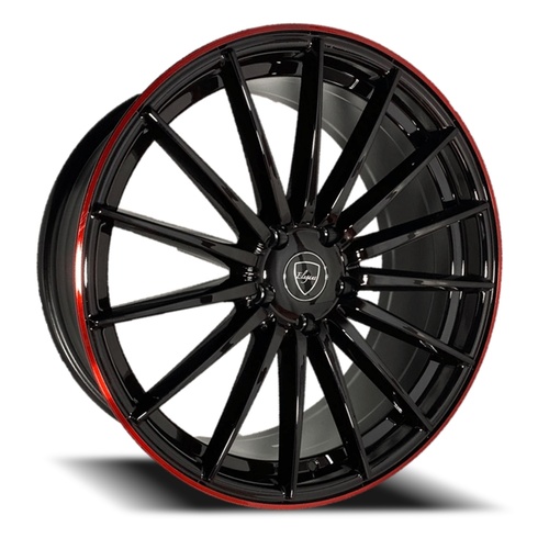 Elegance E007 Gloss Black W/ Candy Red Face