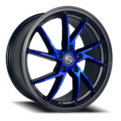 Elegance Sharp Gloss Black W/ Candy Blue Face