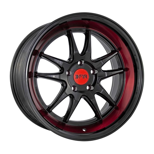 F1R F102 Gloss Black W/ Red Lip