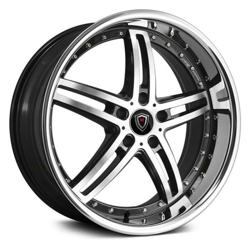 Marquee Wheels M5329 Black Machined W/ Stainless Lip