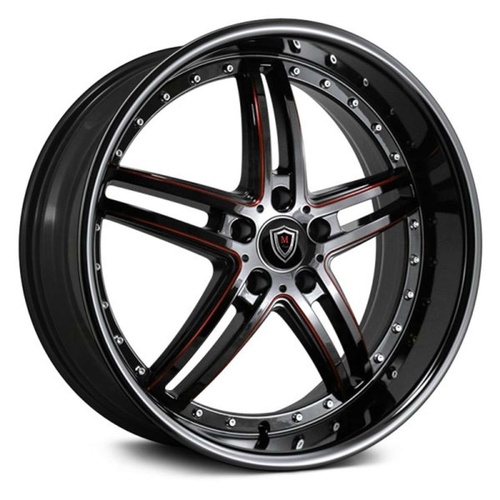 Marquee Wheels M5329 Black W/ Red Milling