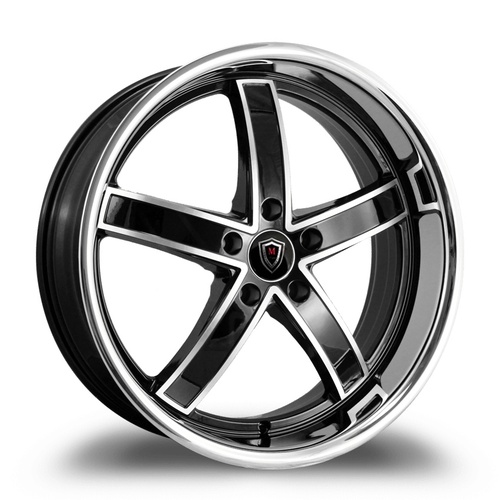 Marquee Wheels M5330 Black Machined W/ Stainless Lip