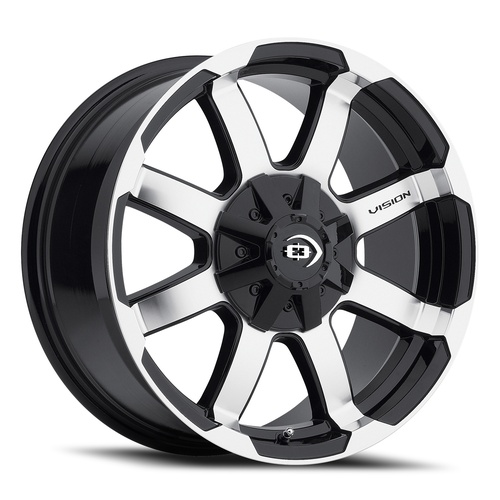 Vision Off-Road Valor 413 Gloss Black Machined Face