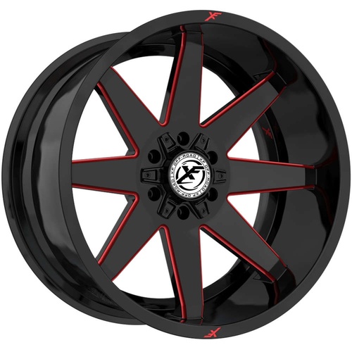 XF Offroad Xf-236 Gloss Black & Red Milled