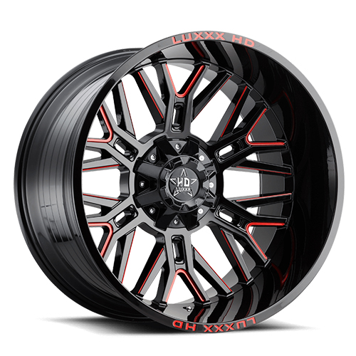 Luxxx HD Offroad LHD-25 Gloss Black With Red Milled