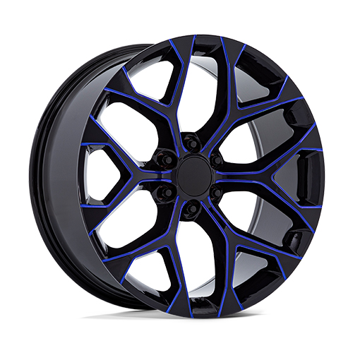 OE Performance PR176 Gloss Black Machined With Blue Milling