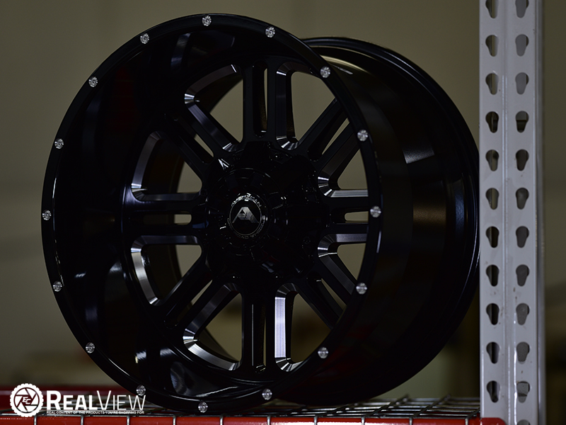A106 20x12 44 Black Milled Wheels Rims 