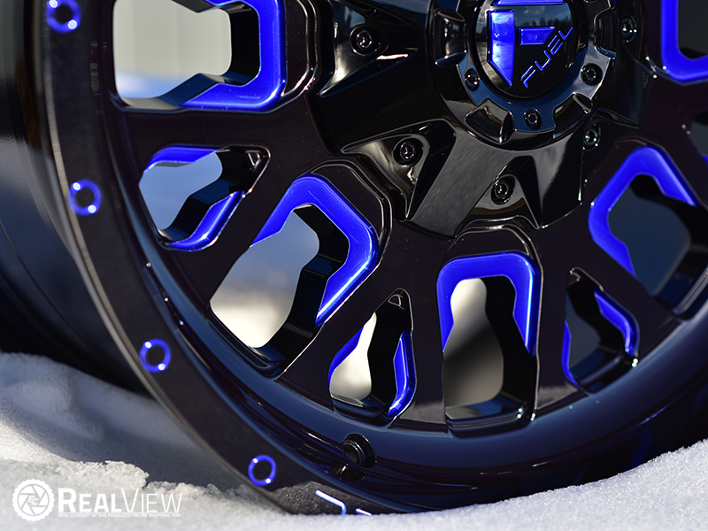 D645 Stroke 18x9 20 Gloss Black Blue Milled Wheels Rims 