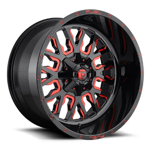 Fuel Offroad Stroke D612 Black W/ Red Milled Spokes Wheel