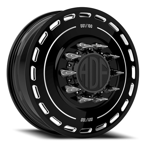 ADF Wheels Ltd Dually Gloss Black/Machined - Part Number D204BM228220-167 ADF Wheels Ltd Dually Gloss Black/Machined Photo