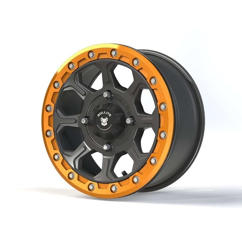 Bullite Bt-03 Gunmetal Gray W/ Aerospace Orange Beadlock - Part Number BT031507041371115 Bullite Bt-03 Gunmetal Gray W/ Aerospace Orange Beadlock Photo