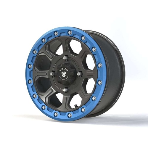 Bullite Bt-03 Gunmetal Gray W/ Sapphire Blue Beadlock - Part Number BT031507041371114 Bullite Bt-03 Gunmetal Gray W/ Sapphire Blue Beadlock Photo