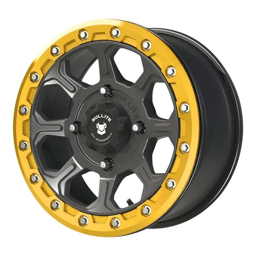 Bullite Bt-03 Satin Black W/ Neo Yellow Beadlock - Part Number BT031507041371127 Bullite Bt-03 Satin Black W/ Neo Yellow Beadlock Photo