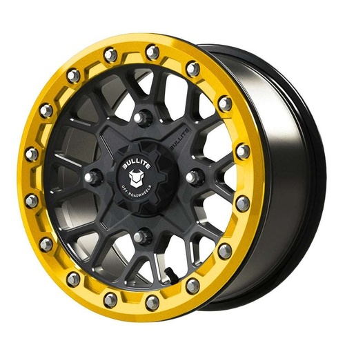 Bullite Bt-05 Satin Black W/ Neo Yellow Beadlock - Part Number BT051507041561127 Bullite Bt-05 Satin Black W/ Neo Yellow Beadlock Photo