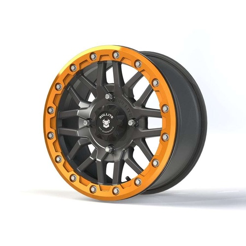 Bullite Bt-06 Gunmetal Gray W/ Aerospace Orange Beadlock - Part Number BT061407041561115 Bullite Bt-06 Gunmetal Gray W/ Aerospace Orange Beadlock Photo