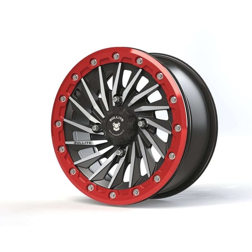 Bullite Bt-08 Satin Black W/ Bullite Red Beadlock - Part Number BT081507041561123 Bullite Bt-08 Satin Black W/ Bullite Red Beadlock Photo