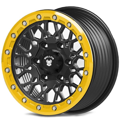 Bullite Pro-07 Satin Black W/ Neo Yellow Beadlock - Part Number BS071507061392227 Bullite Pro-07 Satin Black W/ Neo Yellow Beadlock Photo