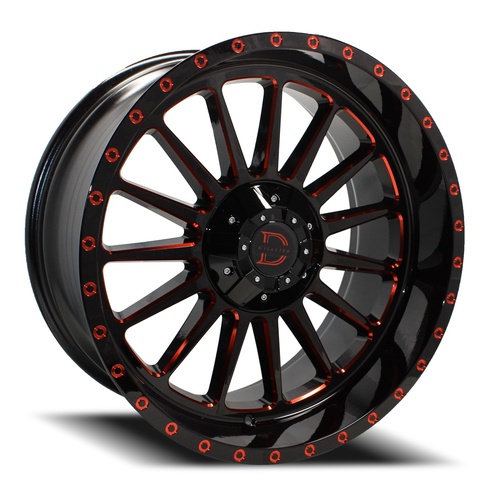 Disaster Off Road D96 Gloss Black W/ Candy Red Milled Accents - Part Number D96-06135N12GBMLR Disaster Off Road D96 Gloss Black W/ Candy Red Milled Accents Photo