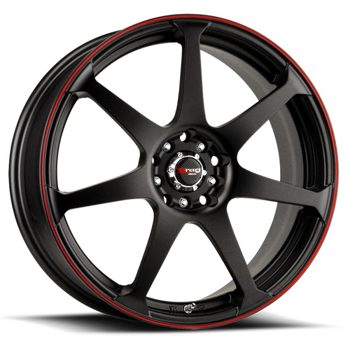 Drag Dr33 Flat Black W/ Red Stripe - Part Number DR331875054573BFR1 Drag Dr33 Flat Black W/ Red Stripe Photo