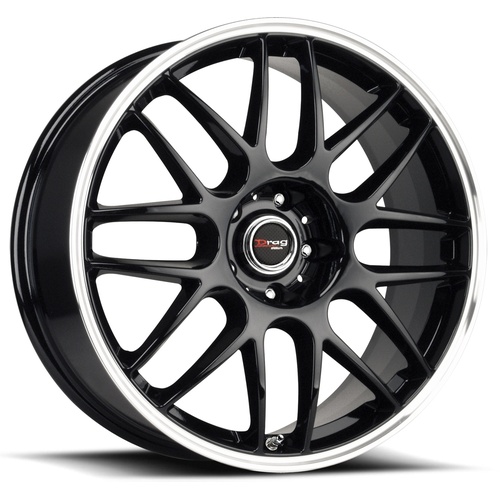 Drag Dr37 Gloss Black W/ Machined Lip - Part Number DR371775234272GB Drag Dr37 Gloss Black W/ Machined Lip Photo