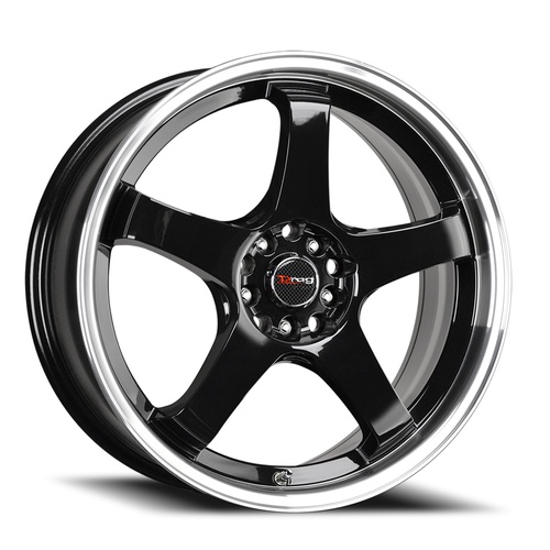 Drag Dr63 Gloss Black W/ Machined Lip - Part Number DR63177054073GB Drag Dr63 Gloss Black W/ Machined Lip Photo