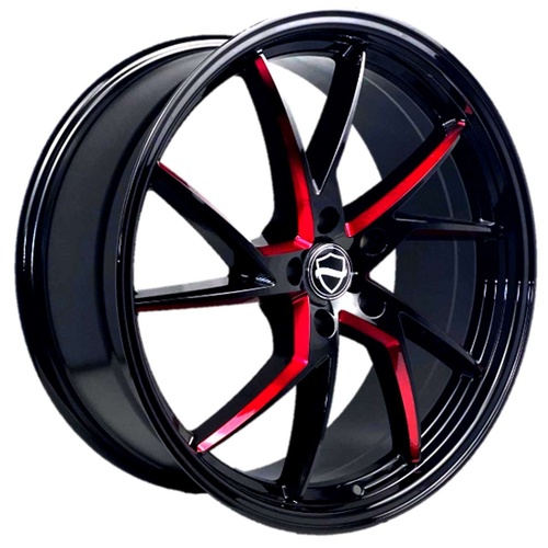 Elegance Sharp Gloss Black W/ Candy Red Milled Accents - Part Number ESHARP-05120GBMLR Elegance Sharp Gloss Black W/ Candy Red Milled Accents Photo