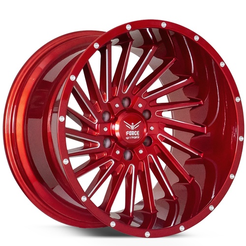 Force Off-Road F38 Candy Red Milled - Part Number F3824145127/139.7-76CANDYR/M Force Off-Road F38 Candy Red Milled Photo