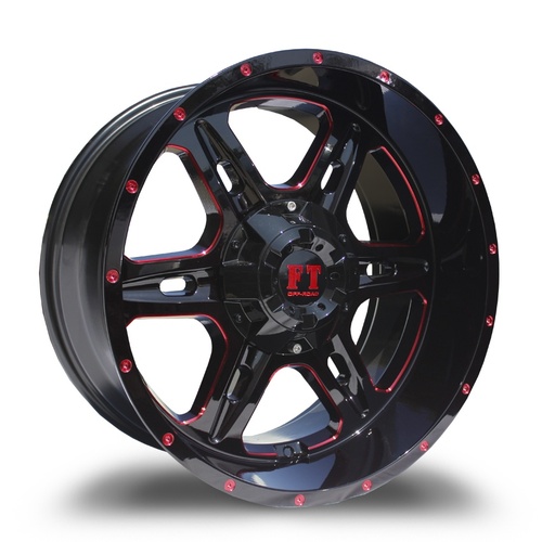 Full Throttle FT6054 Black w/ Red Milling