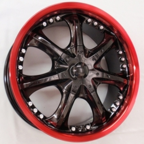 G-Line Alloys G552 Black W/ Red Lip - Part Number 5521875810811440BCRL G-Line Alloys G552 Black W/ Red Lip Photo