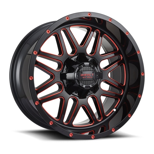 Impact Off-Road 806 Gloss Black W/ Red Milling - Part Number 806GBR-221266-44 Impact Off-Road 806 Gloss Black W/ Red Milling Photo