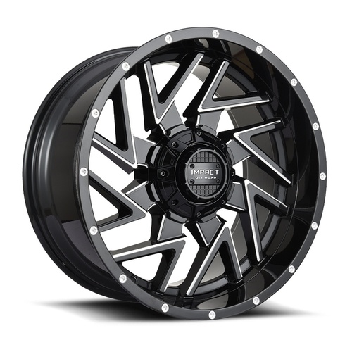 Impact Off-Road 809 Gloss Black Milled - Part Number 809GB-21066-12 Impact Off-Road 809 Gloss Black Milled Photo