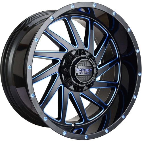 Impact Off-Road 811 Gloss Black W/ Red Milling - Part Number 811GBR-21066-12 Impact Off-Road 811 Gloss Black W/ Red Milling Photo