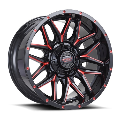 Impact Off-Road 819 Gloss Black W/ Red Milling - Part Number 819GBR-79066-00 Impact Off-Road 819 Gloss Black W/ Red Milling Photo