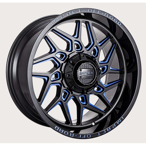 Impact Off-Road 829 Gloss Black W/ Blue Milling - Part Number 829GBXB-21066-12 Impact Off-Road 829 Gloss Black W/ Blue Milling Photo