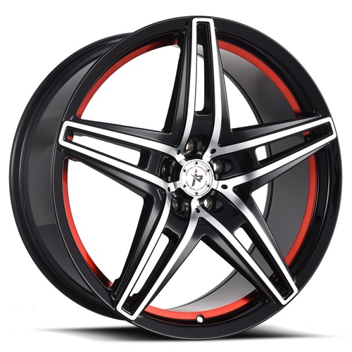 Impact 604 Gloss Black W/ Red Machined Face - Part Number 604BMFR-229012+38 Impact 604 Gloss Black W/ Red Machined Face Photo