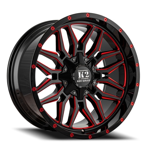 K2 Rage K16 Black W/ Red Milling - Part Number K162210555127-12RML K2 Rage K16 Black W/ Red Milling Photo