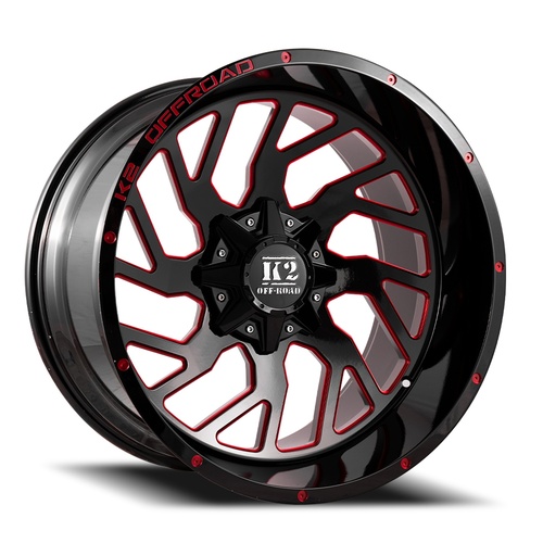 K2 Shockwave K12 Black W/ Red Milling - Part Number K122010555127-12RML K2 Shockwave K12 Black W/ Red Milling Photo
