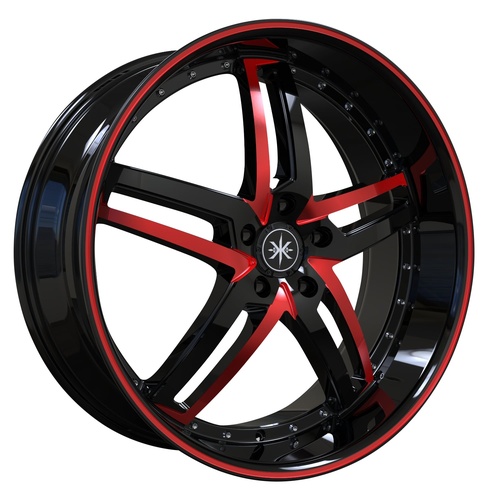 Karma K16 Black Milled With Red Paint - Part Number K16-229045+35BMLR Karma K16 Black Milled With Red Paint Photo