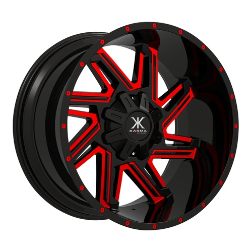 Karma K29 Black Milled With Red Paint - Part Number K29-200655-12BMLR Karma K29 Black Milled With Red Paint Photo