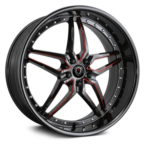 Marquee Wheels M5331 Black W/ Red Milling - Part Number 5331209511225BRMD Marquee Wheels M5331 Black W/ Red Milling Photo