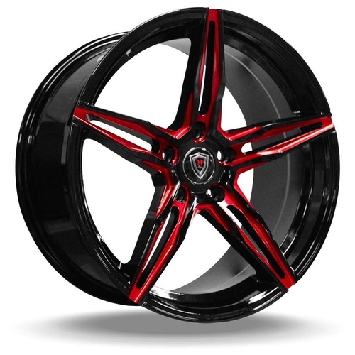 Marquee Wheels M8888 Black W/ Red Milling - Part Number 88881885510835RMD Marquee Wheels M8888 Black W/ Red Milling Photo