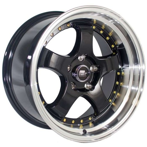 Mst Mt07 Black W/ Machined Lip & Gold Rivets