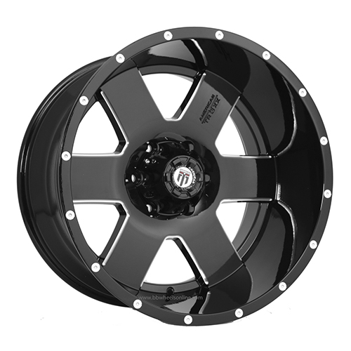 American Truxx Armor AT155 Black W/ Milled Spokes - Part Number AT155-20926M-0 American Truxx Armor AT155 Black W/ Milled Spokes Photo