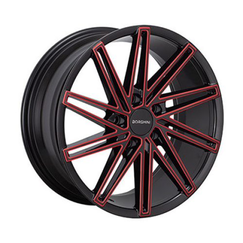 Borghini B65 Black w/ Red Milling
